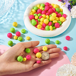 90 pièce de perles focales en silicone rondes et rondelles&nbsp;SIL-TA0003-58