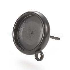 Componenti per orecchini a bottone in acciaio inossidabile 304 con placcatura ionica (IP)&nbsp;X-STAS-K202-04D-B