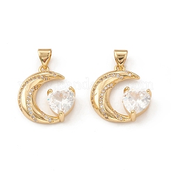 Pendentifs en zircone cubique micro-pavés en laiton écologiques&nbsp;KK-I698-12G