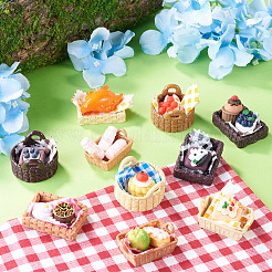 18 pz 9 stili di ornamenti in miniatura in resina per cestini rettangolari&nbsp;DIY-TA0015-49