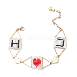 Braccialetti a maglie in acciaio inossidabile 304 per San Valentino&nbsp;BJEW-MZ00147