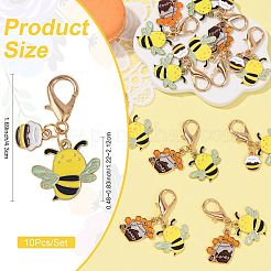 10 pièces 2 styles de décorations de pendentif en alliage d'émail&nbsp;HJEW-FS00090