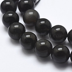 Natürliche Eis Obsidian Perlen Stränge&nbsp;X-G-A171-16-8mm