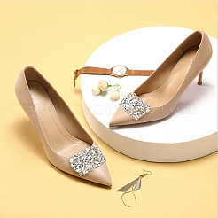1 paire de décorations pour chaussures en alliage et strass&nbsp;FIND-AN0001-11B