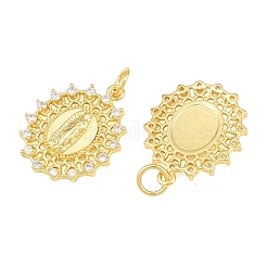 Pendenti in zirconi cubici trasparenti in micro pavè di ottone&nbsp;CU-CBAB3AD-03G-03