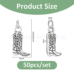 50 Stück Cowboystiefel-Anhänger aus Legierung&nbsp;PALLOY-FH00191