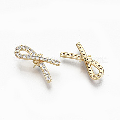 Messing Micro Pave klare Zirkonia Peg Bails Anhänger&nbsp;KK-R117-011-NF