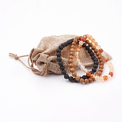 Bracelets extensibles en pierre naturelle mélangée&nbsp;BJEW-JB03600