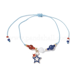 Bracelets tressés en perles rondes de cornaline naturelle&nbsp;BJEW-MZ00178-03