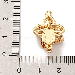 Fermoirs rotatifs en laiton micro pavé de zircones cubiques transparentes&nbsp;KK-U037-31G