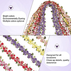 10 Yards Blumen-Polyester-Besatzband&nbsp;OCOR-GF0003-07C