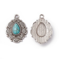 Pendentifs de turquoise synthétique&nbsp;PALLOY-D013-01AS
