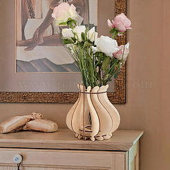 Vase puzzle en bois à faire soi-même&nbsp;AJEW-CN0008-16B