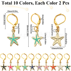 Decorazioni pendenti in smalto in lega di stelle marine&nbsp;HJEW-SC00051