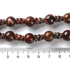 Natürlicher Brekzienjaspis 3-Loch Guru Perlen Stränge&nbsp;G-K149-56