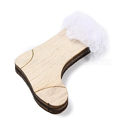 Décorations de pendentif en bois inachevé de noël&nbsp;LS-WOOD-D026-01C