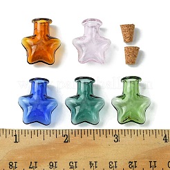 10 Stück 5 Farben Mini-Glasflaschen mit hohem Borosilikatgehalt&nbsp;GLAA-FS0001-70