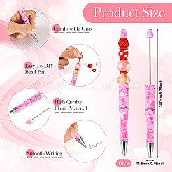 5 pièces thème saint valentin motif coeur en plastique avec stylo à bille en fer&nbsp;FIND-TA0004-05