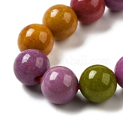 Billes de jade naturelles de teint en malaisades teintes&nbsp;G-G021-02C-14