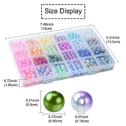 Perle di perle imitazione plastica ABS arcobaleno di 24 colore&nbsp;OACR-YW0001-75