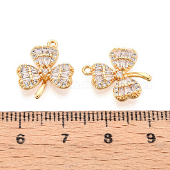 Pendentifs avec zircon cubiques à micro-pavés en laiton&nbsp;KK-N263-04G