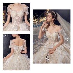Tessuto per abito da sposa in poliestere e plastica disossato&nbsp;OCOR-WH0052-26A
