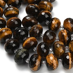 Chapelets de perles d'œil de tigre naturel&nbsp;G-L642-I05-18x13mm