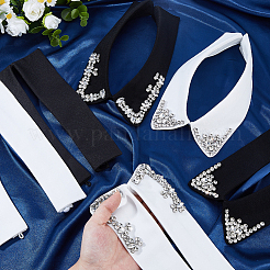6 Stück 6 Stile Polyester & Glas Strass gefälschter Hemdkragen&nbsp;DIY-HS0001-71
