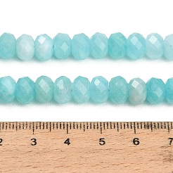 Rangs de perles de jade blanc naturel teintées et facettées&nbsp;GG-CBAE966-01A-R