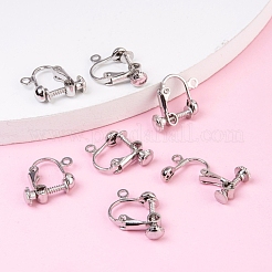 Messing zum Anschrauben Clip-On Ohrring baumelnde Charms Anhänger Einstellung Zubehörse&nbsp;KK-M019-01P