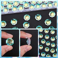 80 pièce de breloques connecteur en verre transparent à facettes&nbsp;GLAA-SP0001-88D-02
