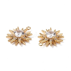 Pendenti in zirconi cubici trasparenti in micro pavè di ottone&nbsp;KK-E068-VF268