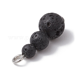 Anhänger aus natürlichen Lavasteinperlen&nbsp;PALLOY-JF02867-06