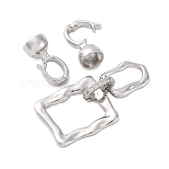 Messing Micro Pave klare Zirkonia Falte über Verschlüsse&nbsp;KK-P291-06P