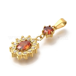 Placcatura ionica (ip) 304 acciaio inossidabile micro pavé zirconia cubica pendenti&nbsp;STAS-H228-03G-02