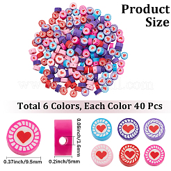 240 Stück 6 Farben handgefertigte Polymer Clay Perlen&nbsp;CLAY-PA0001-38
