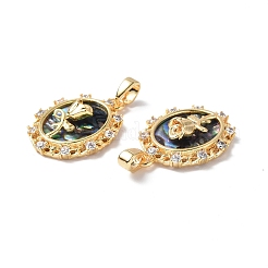 Pendentifs coquille d'ormeau / coquille de paua&nbsp;KK-P223-06G-02