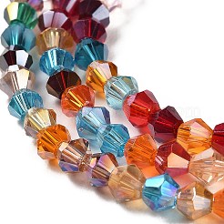 Transparentes perles de verre de galvanoplastie brins&nbsp;GLAA-F029-4mm-A29