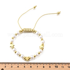 Bracelets tressés en perles d'imitation ABS pour femmes&nbsp;BJEW-D317-09A-G