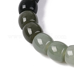 Stretcharmbänder aus natürlichem Myanmar-Jade mit Farbverlauf und Fassperlen&nbsp;BJEW-Q100-03