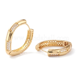 Orecchini a cerchio huggie in zirconi cubici trasparenti micro pavè&nbsp;EJEW-H109-10G