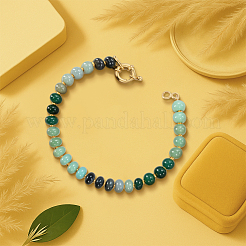 2 bracciale elastico con perline di pietre preziose miste naturali&nbsp;BJEW-HY0002-03B