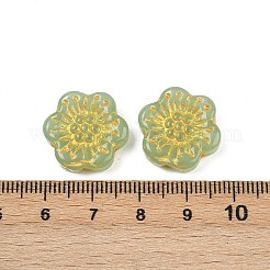 Peinture à cuisson et perles de verre entrelacées de métal doré&nbsp;DGLA-T004-09C