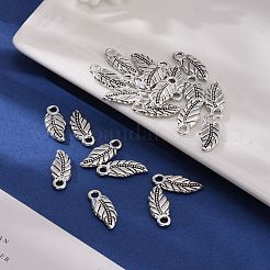Argento antico d'argento tibetano ciondoli foglia&nbsp;X-LF0225Y