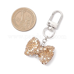 Décorations pendentifs en strass en pâte polymère avec nœud papillon&nbsp;HJEW-JM04197-01