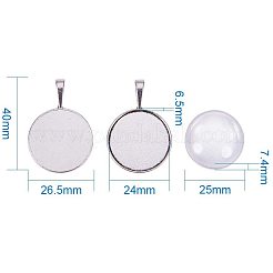 25 millimetro chiaro copertura di vetro cabochon cupola trasparente per foto che rende a pendente&nbsp;TIBEP-PH0004-19AS
