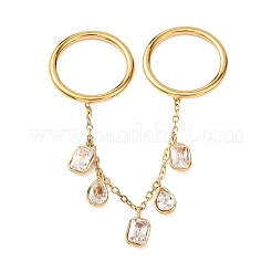 Bagues empilables en acier inoxydable 304 serties de micro-pavés de zircone cubique&nbsp;RJEW-K319-01G