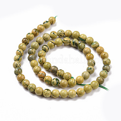 Fili di perline di pietra naturale verdite&nbsp;G-C242-03A
