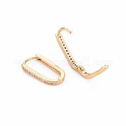 Boucles d'oreilles créoles ovales en zircone cubique transparente&nbsp;KK-S364-280