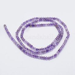 Natürlichen Amethyst Perlenstränge&nbsp;X-G-G663-17-2mm